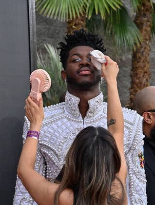 Lil Nas X arrives for the 64th annual Grammy Awards at the MGM Grand Garden Arena in Las Vegas, Nevada on Sunday, April 3, 2022.  LAV20220403486 JIMxRUYMEN