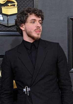 Jack Harlow arrives for the 64th annual Grammy Awards at the MGM Grand Garden Arena in Las Vegas, Nevada on Sunday, April 3, 2022.  LAV20220403500 JIMxRUYMEN