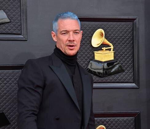 Diplo arrives for the 64th annual Grammy Awards at the MGM Grand Garden Arena in Las Vegas, Nevada on Sunday, April 3, 2022.  LAV20220403678 JIMxRUYMEN