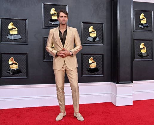 Ryan Hurd arrives for the 64th annual Grammy Awards at the MGM Grand Garden Arena in Las Vegas, Nevada on Sunday, April 3, 2022.  LAV20220403681 JIMxRUYMEN