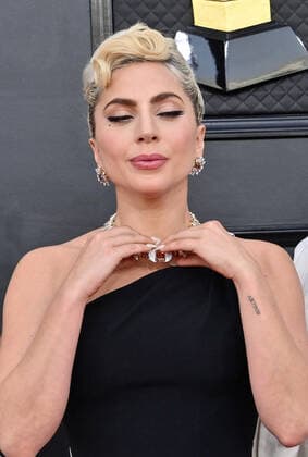 Lady Gaga arrives for the 64th annual Grammy Awards at the MGM Grand Garden Arena in Las Vegas, Nevada on Sunday, April 3, 2022.  LAV20220403794 JIMxRUYMEN