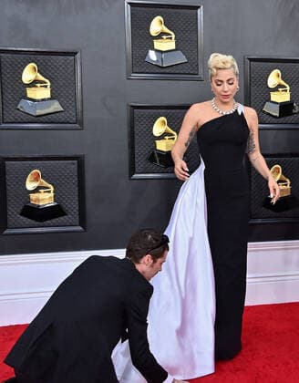 Lady Gaga arrives for the 64th annual Grammy Awards at the MGM Grand Garden Arena in Las Vegas, Nevada on Sunday, April 3, 2022.  LAV20220403989 JIMxRUYMEN
