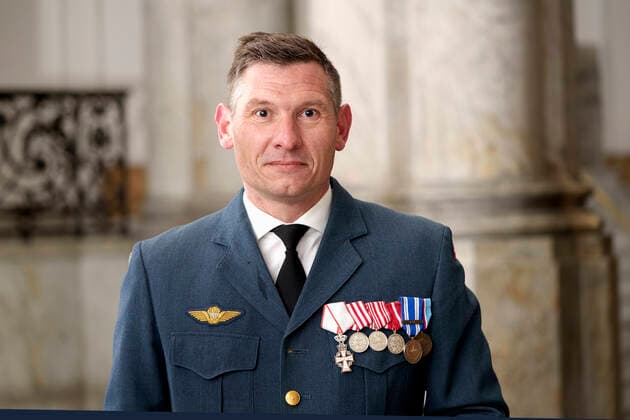 Lieutenant Colonel Jesper Bjerg Kristiansen, Broenderslev thanked for the Knights Cross at the Public Audience at Christiansborg Castle, Monday 4 April 2022, Copenhagen  Copyright: KeldxNavntoft KeldxNavntoftx COP10552 spdk20220404-145351-L