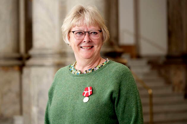 Former business supporter in Tryg Forsikring, Eva Karina Lykke Porsgaard, Fredericia, thanked for the Reward Medal at the Public Audience at Christiansborg Castle, Monday 4 April 2022, Copenhagen  Copyright: KeldxNavntoft KeldxNavntoftx COP10552 spdk20220404-145433-L