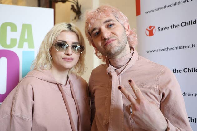 Bologna, April 4, 2022 Press conference for the presentation of the charity concert Tocca A Noi, Musica Per La Pace Fundraising for Save The Children association in favor of children victims of the war in Ukraine in the pic Veronica Lucchesi and Dario Mangiaracina, members of the group Ã¢ x80 x9c La Rappresentante Di ListaÃ¢ x80 x9d , organizers o  Copyright: xMichelexNuccix xipa-agency.netx xx 0