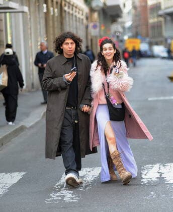 Milan, 04-04-2022 Chiara Scelsi, the famous model who works for several prestigious brands and the muse of Dolce & Gabbana, surprised walking through the streets of the center with her boyfriend Gianmaria Coccoluto, son of the famous DJ Claudio who died a year ago.  Copyright: xMimmoxCarrierox xipa-agency.netx xMIMMOxCARRIEROx