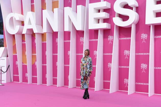 Cannes International Series Festival, Prinzessin Delphine von Belgien auf dem roten Teppich Princesse de Belgique PrÃ