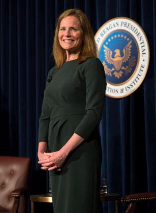 April 04, 2022 - Simi Valley, California, USA. - U.S. Supreme Court Associate Justice AMY CONEY BARRETT takes part in a discussion at the Ronald Reagan Presidential Foundation & Institute s A Time for Choosing series. Simi Valley U.S. - ZUMAce6_ 20220404_zaf_ce6_010 Copyright: xBrianxCahnx