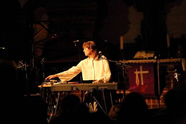 Tara Nome Doyle at a concert supporting Federico Albanese at the Passionskirche in Berlin, 5 April 2022 Tara Nome Doyle concert Berlin
