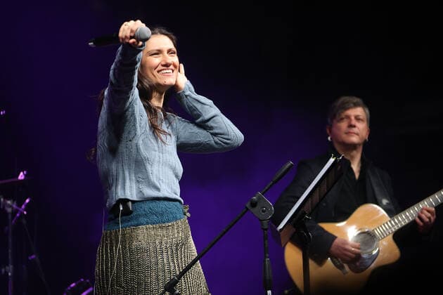 Elisa during the benefit concert Tocca a noi, Music for peace to raise funds to support the activities of Save the children in Ukraine in Piazza Maggiore Bologna, April 5, 2022 photo Michele Nucci  Copyright: xMichelexNuccix xipa-agency.netx xx 0