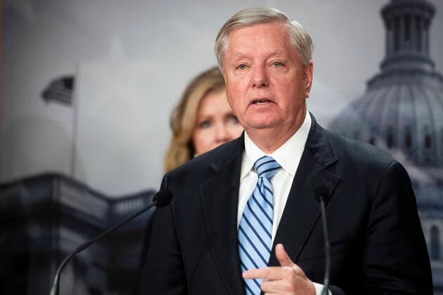 United States Senator Lindsey Graham (Republican of South Carolina) offers remarks of his opposition to the pending confirmation of Judge Ketanji Brown Jackson to be an Associate Justice of the Supreme Court of the United States, prior to the Senate vote at the US Capitol in Washington, DC, Thursday, April 7, 2022. Copyright: xRodxLamkeyx xCNPx MediaPunchx