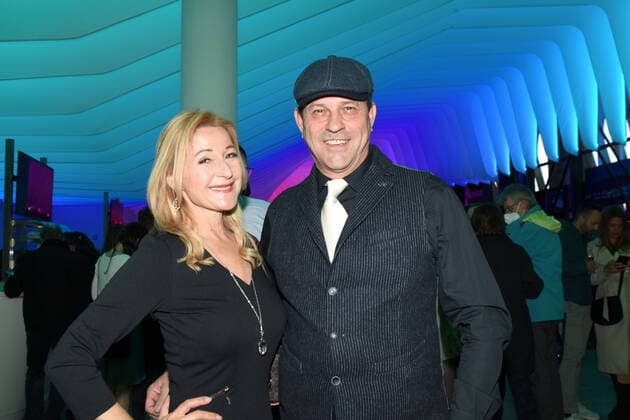 Barbara Osthoff presenter Michael Guillaume actor Munich 07 04 2022 Showpalast Cinema in Concert Ensemble German Film Orchestra Babelsberg, Munich