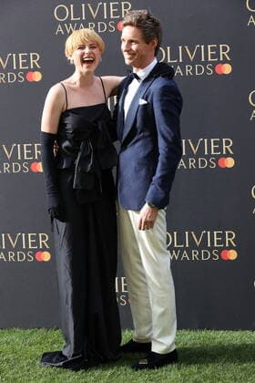 . 10 04 2022. London, United Kingdom. Eddie Redmayne and Jessie Buckley arriving at The Olivier Awards in London.  xStephenxLockx xi-Imagesx IIM-23303-0019
