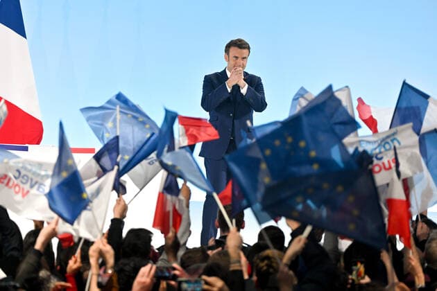 News Themen der Woche KW14 News Bilder des Tages Presidentielle 2022 : discours devant ses militants d Emmanuel Macron candidat victorieux au 1er tour de l election presidentielle, Paris, Porte de Versailles. NEWS : Presidentielle 2022 : discours d Emmanuel Macron - 10 04 2022 LionelUrman Panoramic 