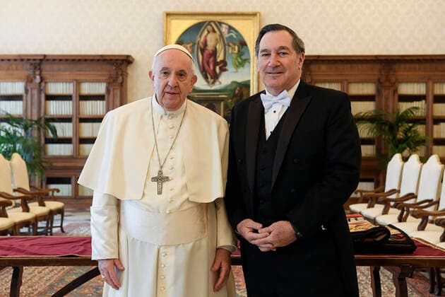 News Themen der Woche KW15 News Bilder des Tages April 11, 2022, VATICAN CITY: Pope Francis receives the Letters of Credence of the Ambassador of the United States of America to the Holy See, Vatican City, 11 April 2022. ANSA US PRESS OFFICE VATCAN MEDIA VATICAN CITY - ZUMAa110 20220411_zaf_a110_005 Copyright: xPressxOffice VatcanxMediax