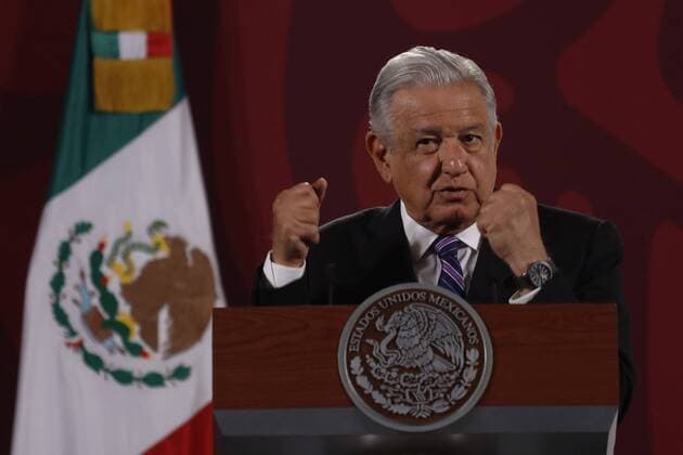 Lopez Obrador Press Conference After REcall Vote Day MEXICO CITY, MEXICO APR 11, 2022: The President of Mexico, AndrÃ s Manuel Lopez Obrador, offers a news conference after the recall vote day where he spoke about citizen participation with more than 16 million people and thanks the Mexicans, who voted for him to continue his term in government. On April 11, 2022 in Mexico City, Mexico. (Photo by Luis Barron Eyepix Group) Copyright: xLuisxBarronx xEyepixxGroupx EYEPIX_LB_11042022_60891
