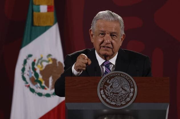 Lopez Obrador Press Conference After REcall Vote Day MEXICO CITY, MEXICO APR 11, 2022: The President of Mexico, AndrÃ s Manuel Lopez Obrador, offers a news conference after the recall vote day where he spoke about citizen participation with more than 16 million people and thanks the Mexicans, who voted for him to continue his term in government. On April 11, 2022 in Mexico City, Mexico. (Photo by Luis Barron Eyepix Group) Copyright: xLuisxBarronx xEyepixxGroupx EYEPIX_LB_11042022_60888