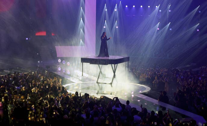 Gabby Barrett perform at the CMT Music Awards at the Municipal Auditorium in Nashville, Tennessee, Monday, April 11, 2022.  JPS20220411016 JohnxSommersxII