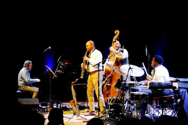 Der amerikanische Jazz-Saxophonist Branford Marsalis mit Joey Calderazzo (p.), Eric Revis (b.) und Justin Faulkner (dr.) in der Philharmonie Essen. The American jazz saxophonist Branford Marsalis with Joey Calderazzo (p.), Eric Revis (b.) and Justin Faulkner (dr.) at the Philharmonie Essen. Essen NRW DEU;DE;GERMANY;DEUTSCHLAND;ALLEMAGNE