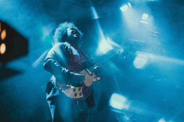 Delvon Lamarr Organ Trio live in Copenhagen, Denmark Copenhagen, Denmark. 12th, April 2022. The American soul-jazz group Delvon Lamarr Organ Trio performs a live concert at Hotel Cecil in Copenhagen. Here guitarist Jimmy James is seen live on stage. Copenhagen Denmark  Copyright: xGonzalesxPhoto MathiasxKristensex