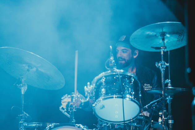 Delvon Lamarr Organ Trio live in Copenhagen, Denmark Copenhagen, Denmark. 12th, April 2022. The American soul-jazz group Delvon Lamarr Organ Trio performs a live concert at Hotel Cecil in Copenhagen. Here drummer Dan Weiss is seen live on stage. Copenhagen Denmark  Copyright: xGonzalesxPhoto MathiasxKristensex