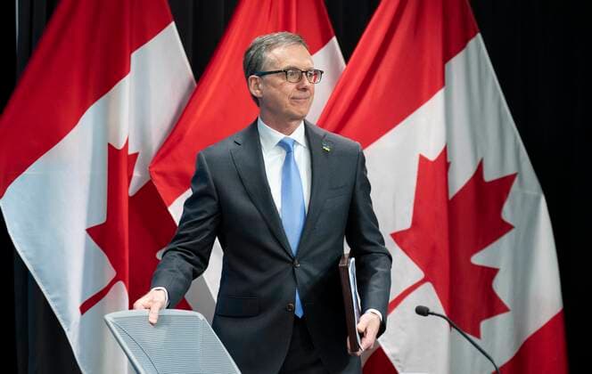 April 13, 2022, Ottawa, ON, Canada: Bank of Canada Governor Tiff Macklem takes his seat as he arrives for a news conference, Wednesday, April 13, 2022 in Ottawa. Ottawa Canada  - ZUMAc35_ 20220413_zaf_c35_006 Copyright: xAdrianxWyldx