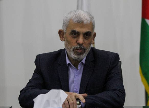 April 13, 2022, Gaza City, Gaza Strip, Palestine: Gaza City, Palestine. 13 April 2022. The leader of Hamas in Gaza, Yahya Sinwar, meets leaders of various Palestinian resistance factions at his office in Gaza City. During the meeting, discussions were held about security in the West Bank and possible threats to the Al-Aqsa Mosque compound. Several Palestinians have been killed in recent days during Israeli raids in the West Bank, which follow late deadly attacks by Palestinians on Israelis. Tensions are high as Muslims mark Ramadan which converges with Jewish Passover, with the risk of potential clashes in JerusalemÃ¢â‚¬â ¢s Old City, a very emotional site for both Palestinians and Israelis and a frequent flashpoint for violence Gaza City - ZUMAd99_ 20220413_zap_d99_008 Copyright: xAhmadxHasaballahx