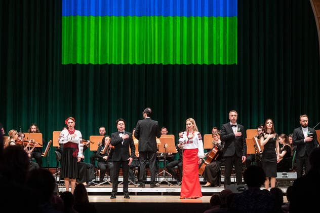 19 04 2022 Jena Benefit concert for the Odessa Opera House in the Volkshaus Jena conducted by Ukrainian conductor Vitaliy Kovalchuk Conductor at the Odessa Opera House The group of artists inside the Odessa Opera House was surprised by the war in Ukraine during a concert tour through Poland and currently makes a trip home impossible