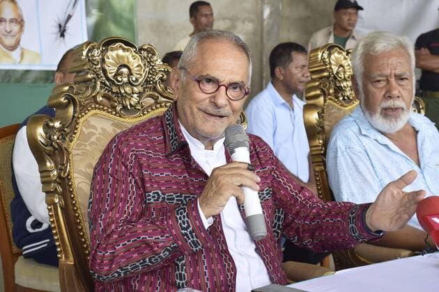 News Themen der Woche KW16 News Bilder des Tages East Timor presidential election winner Ramos-Horta Photo taken in East Timor s capital Dili on April 21, 2022, shows the country s former President and Nobel Peace Prize laureate Jose Ramos-Horta (L), who won its presidential election runoff against incumbent President Francisco Lu Olo Guterres.  A14AA0001282304P