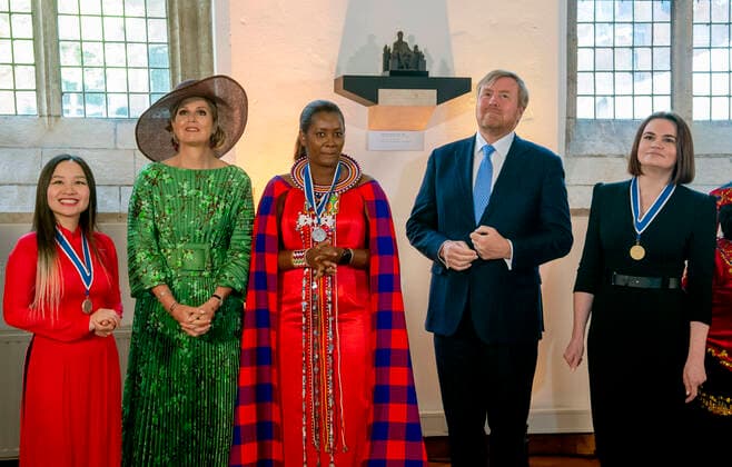 21-04-2022 Middelburg Queen Maxima, King Willem-Alexander attend the presentation of the Four Freedoms Awards to Sviatlana Tsikhanouskaya, leader of the democratic movement in Belarus in the Nieuwe Kerk in Middelburg. Â  Copyright: xPPEx