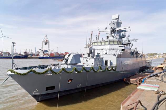 Bilder des Jahres 2022, News 04 April News Themen der Woche KW16 Hamburg, Taufe der Korvette Köln Taufe der Korvette KoÌˆln F 265 Klasse K130 Braunschweig-Klasse Kriegsschiff der Deutschen Marine 2. Baulos Blohm + Voss Werft ARGE K130 20220421ad736 Hamburg Hamburg Deutschland Germany *** Christening of corvette KoÌˆln F 265 class K130 Braunschweig class warship of German Navy 2 construction Blohm Voss Werft ARGE K130 20220421ad736 Hamburg Hamburg Germany Germany Copyright: xAchimxDuwentästerx