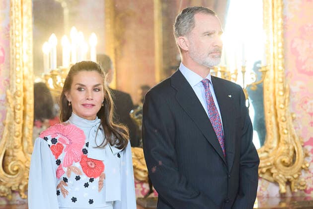 Bilder des Jahres 2022, Entertainment 04 April Entertainment Themen der Woche KW16 21-04-2022 Madrid Queen Letizia and King Felipe during the world of letters at the Miguel de Cervantes, Spanish language literature 2021 awards in Madrid. No Spain Â  Copyright: xPPEx
