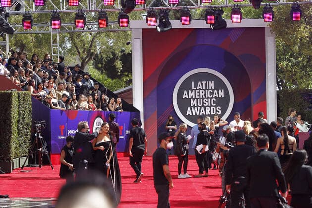 A view of the fans seating surrounding the red carpet at the 2022 Latin American Music Awards at Michelob ULTRA Arena at Mandalay Bay Resort and Casino in Las Vegas, Nevada on Thursday, April 21, 2022.  LAV20220421001 JAMESxATOA