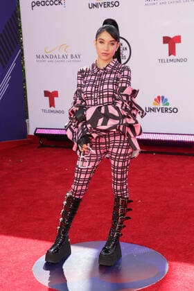 Maria Becerra arrives for the 2022 Latin American Music Awards at Michelob ULTRA Arena at Mandalay Bay Resort and Casino in Las Vegas, Nevada on Thursday, April 21, 2022.  LAV20220421016 JAMESxATOA
