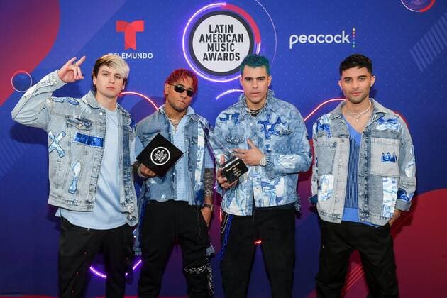 Photo provided by Telemundo where the members of the group CNCO appear while celebrating their award at the 2022 Latin American Music Awards held this Thursday at the Michelob ULTRA Arena at the Mandalay Bay Resort and Casino in Las Vegas, Nevada. Latin American Music Awards 2022 !ACHTUNG: NUR REDAKTIONELLE NUTZUNG!  Copyright: xBryanxSteffyx USA7139 20220422-80857c812658fa51198955c6ba45c702819db662