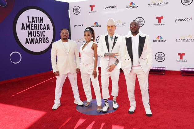 Black Eyed Peas arrives for the 2022 Latin American Music Awards at Michelob ULTRA Arena at Mandalay Bay Resort and Casino in Las Vegas, Nevada on Thursday, April 21, 2022.  LAV20220421056 JAMESxATOA