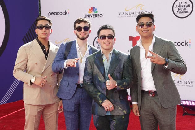 Eslabon Armado arrive for the 2022 Latin American Music Awards at Michelob ULTRA Arena at Mandalay Bay Resort and Casino in Las Vegas, Nevada on Thursday, April 21, 2022.  LAV20220421082 JAMESxATOA