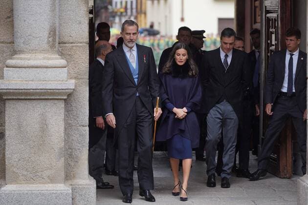 King Felipe and Queen Letizia at the Miguel de Cervantes awards ceremony in Alcala de Henares, Madrid, April 22, 2022 Pedro Sanchez Cordon Press