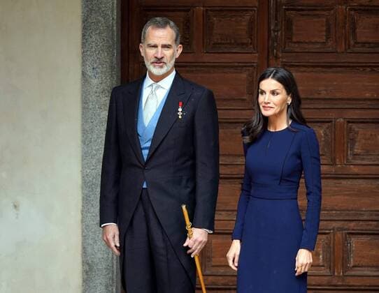 King Felipe and Queen Letizia at the Miguel de Cervantes awards ceremony in Alcala de Henares, Madrid, April 22, 2022 Cordon Press