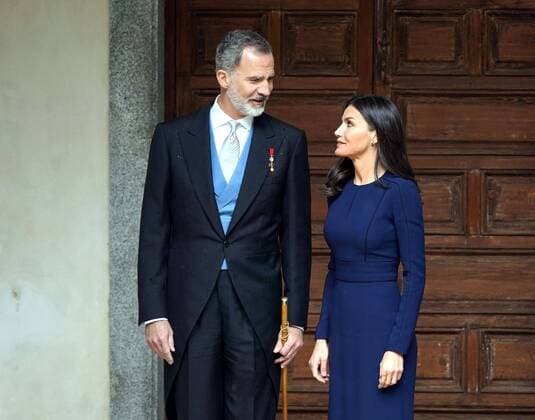King Felipe and Queen Letizia at the Miguel de Cervantes awards ceremony in Alcala de Henares, Madrid, April 22, 2022 Cordon Press
