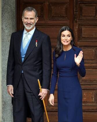 King Felipe and Queen Letizia at the Miguel de Cervantes awards ceremony in Alcala de Henares, Madrid, April 22, 2022 Cordon Press