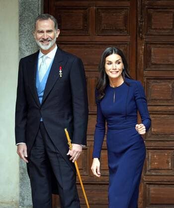 King Felipe and Queen Letizia at the Miguel de Cervantes awards ceremony in Alcala de Henares, Madrid, April 22, 2022 Cordon Press
