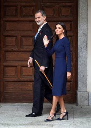 King Felipe and Queen Letizia at the Miguel de Cervantes awards ceremony in Alcala de Henares, Madrid, April 22, 2022 Cordon Press