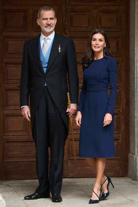 22-04-2022 Madrid Queen Letizia and King Felipe during the Miguel de Cervantes, Spanish literature 2021 prize to Cristina Peri Rossi in the auditorium of the university of Alcala, Alcala de Henares, in Madrid. No Spain Â  Copyright: xPPEx