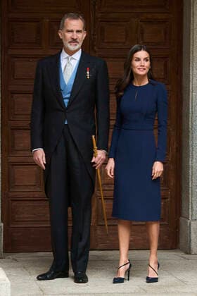 22-04-2022 Madrid Queen Letizia and King Felipe during the Miguel de Cervantes, Spanish literature 2021 prize to Cristina Peri Rossi in the auditorium of the university of Alcala, Alcala de Henares, in Madrid. No Spain Â  Copyright: xPPEx