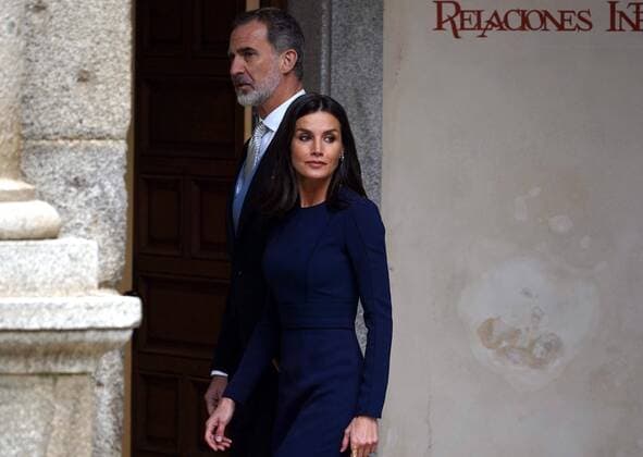 King Felipe and Queen Letizia at the Miguel de Cervantes awards ceremony in Alcala de Henares, Madrid, April 22, 2022 Cordon Press
