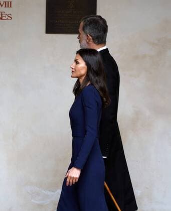King Felipe and Queen Letizia at the Miguel de Cervantes awards ceremony in Alcala de Henares, Madrid, April 22, 2022 Cordon Press