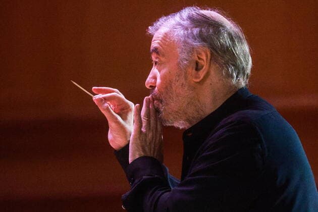 MOSCOW, RUSSIA - APRIL 24, 2022: Conductor Valery Gergiev performs with the Mariinsky Theatre Orchestra and Chorus during a ceremony held at the Great Hall of the Moscow State Tchaikovsky Conservatory to open the 21st Moscow Easter Festival. Performances mark important events of Russian history as well as renowned composers and artists anniversaries including Alexander Skryabin, Igor Stravinsky, Sergei Dyagilev, in particular Rodion Shchedrin s 90th birthday. Sergei Fadeichev TASS  TS12E41A