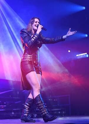 Lead singer Floor Jansen of the Finnish symphonic metal band Nightwish performs on stage during their concert in Helsinki, Finland, on April 24, 2022. Helsinki Finland  Copyright: xHeikkixSaukkomaax LKLAPH20220424211749P089