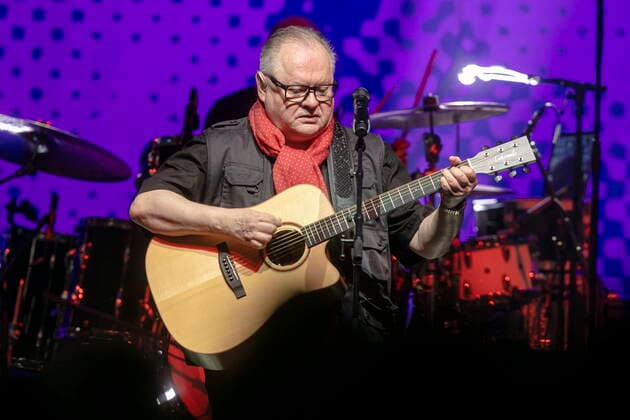 German rock poet, rock singer, writer, songwriter and musical lyricist Heinz Rudolf Kunze full name Heinz Rudolf Erich Arthur Kunze born 30 November 1956 during a performance as part of his Der Wahrheit die Ehre tour at the Altes Schlachthof Dresden